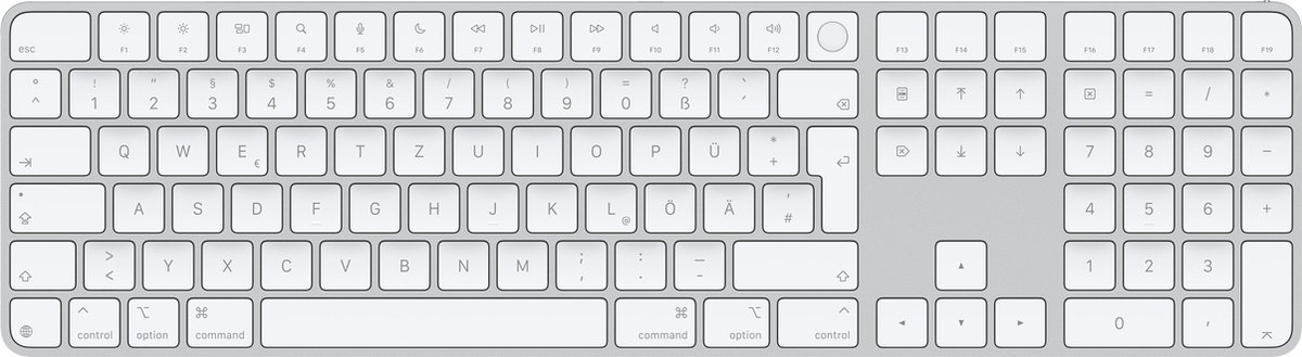 Apple Magic Keyboard weiß mit Touch ID mit Ziffernblock weiße Tasten