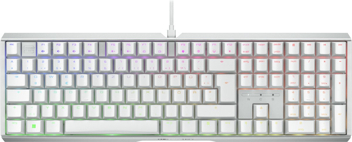 Cherry Xtrfy MX 3.1 Gaming-Tastatur, USB-Anschluss Cherry MX2A BROWN-Tastenschalter, DE-Layout, Aluminiumgehäuse