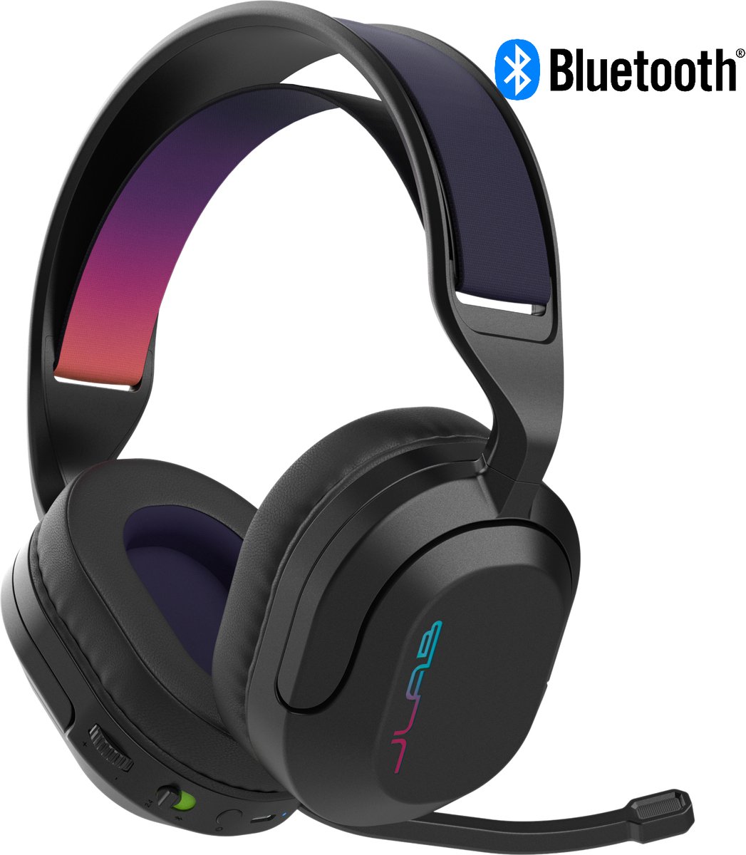 Jlab Nightfall Wireless Gaming Headset Black Duale Wireless-Verbindungen über USB oder Bluetooth, Drehbares Mikrofon, bis zu 70 Std. Akkulaufzeit