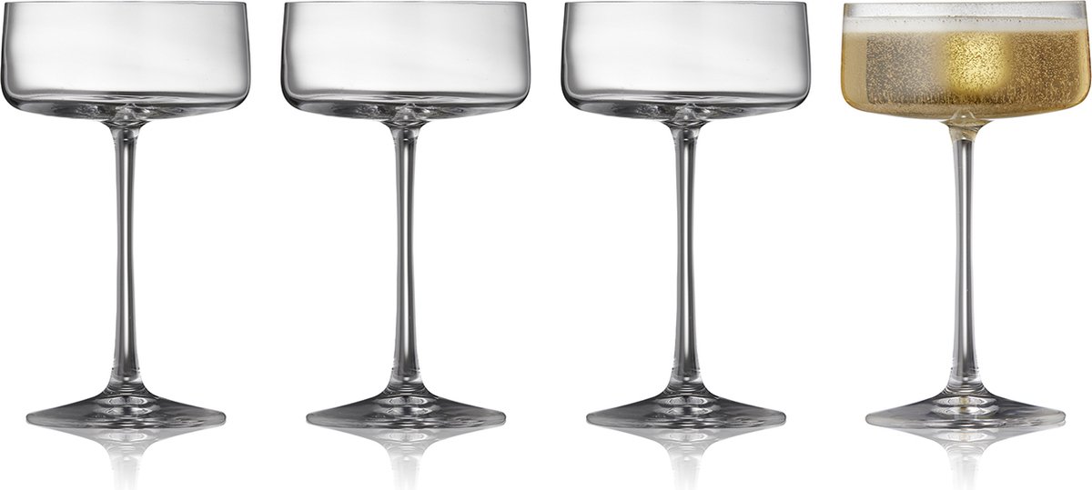 Lyngby Glas 4 Copas de champagne coupe Zero 26 cl Cristal
