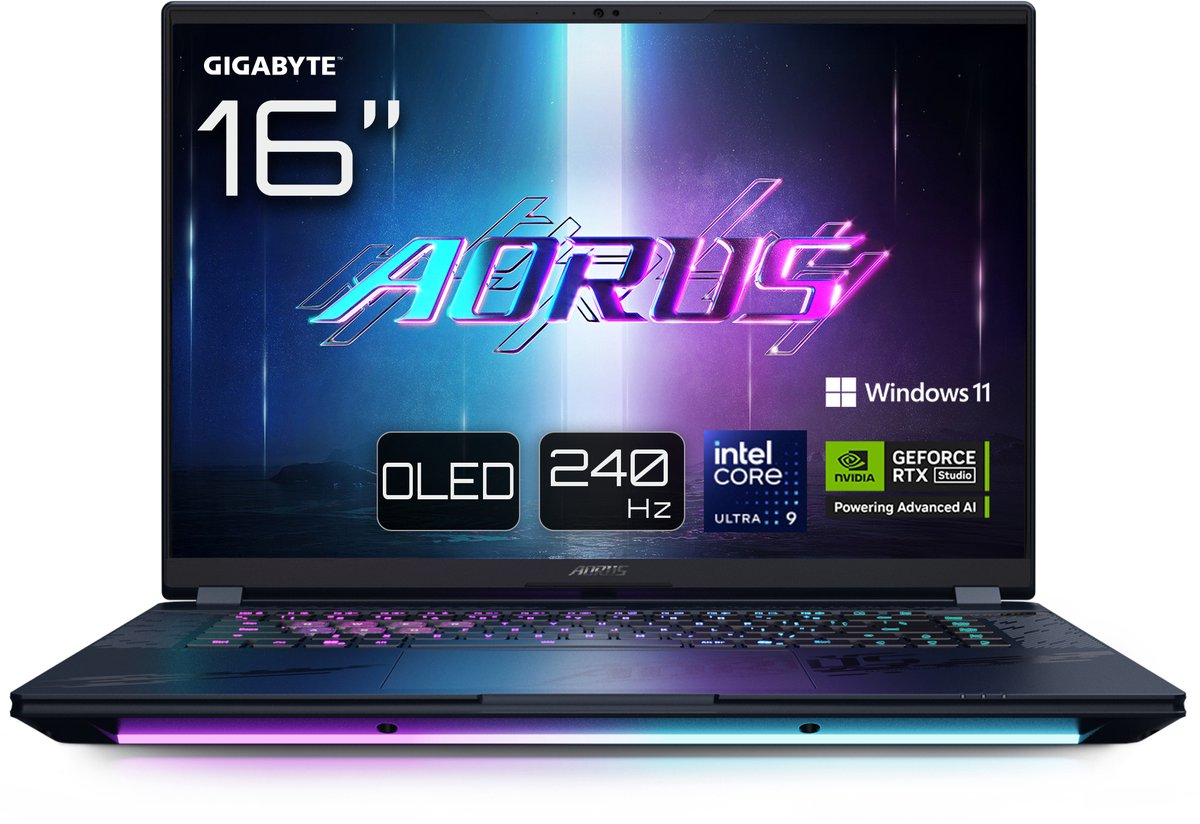 GIGABYTE AORUS MASTER 16 BYHC5DEE65SP - 16" QHD+ OLED 240 Hz Display, Intel Core Ultra 9 275HX, 32GB RAM, 2TB SSD, NVIDIA GeForce RTX 5080, Windows 11