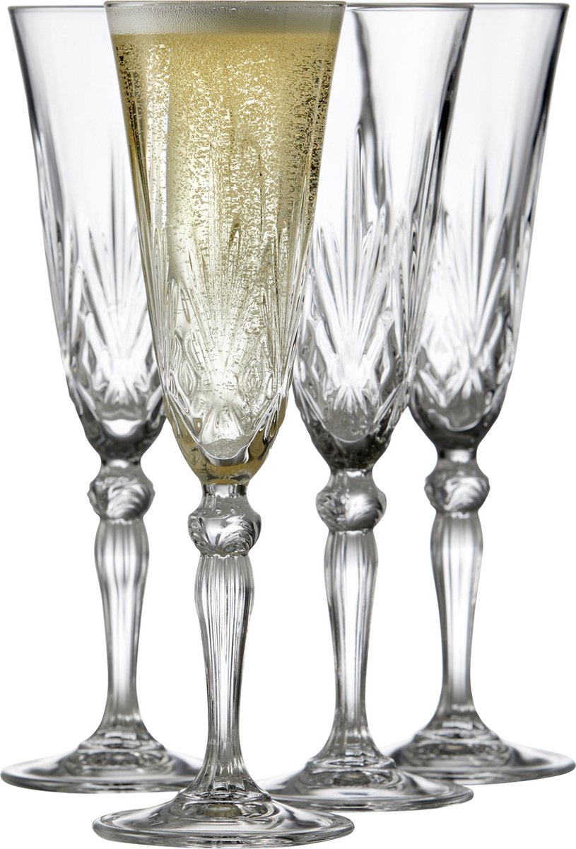 Lyngby Glas 4 Copas de champagne Melodia 16 cl Cristal