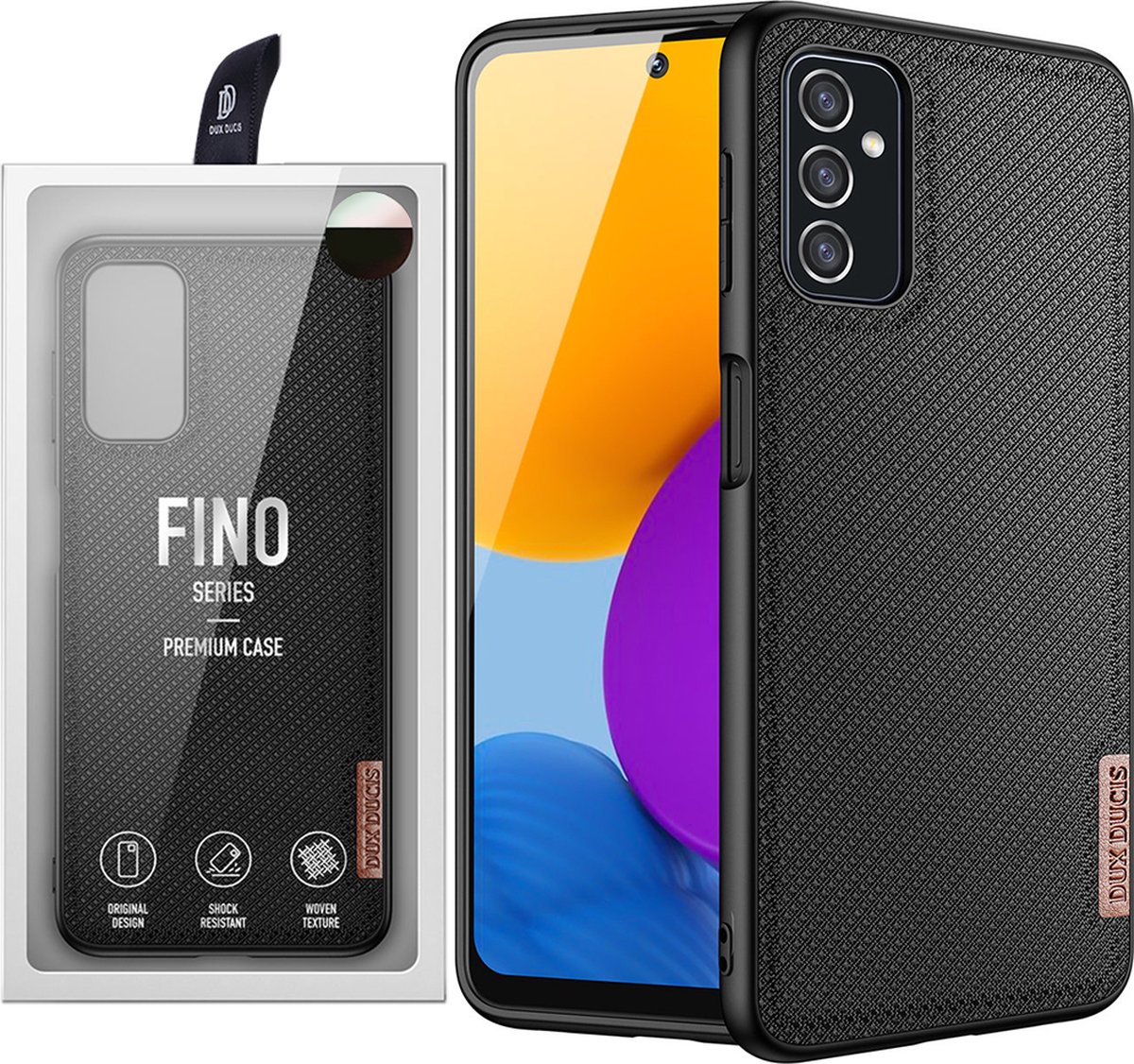 Dux Ducis Fino Case Cover Covered With Nylon Material Samsung Galaxy A03s Black
