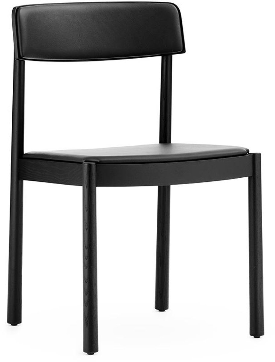 Normann Copenhagen Sedia Timb con cuscino da seduta Black/ Ultra Leather - Black