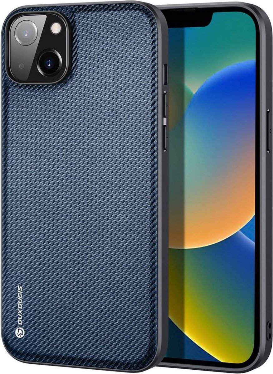Dux Ducis Fino Case Cover Covered With Nylon Material iPhone 14 Plus Blue