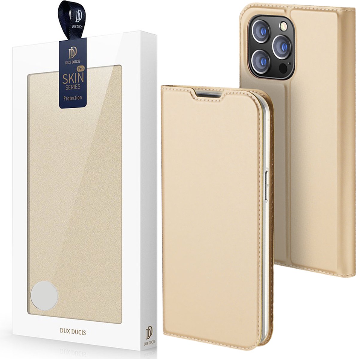 Dux Ducis Skin Pro Holster Case Flip Cover iPhone 14 Pro Gold