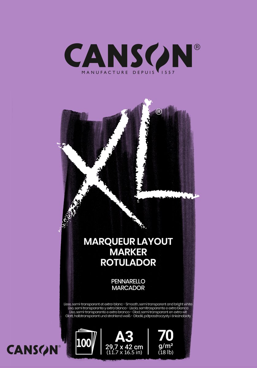 Canson XL Marker VS A3 70G Pad 100 SH