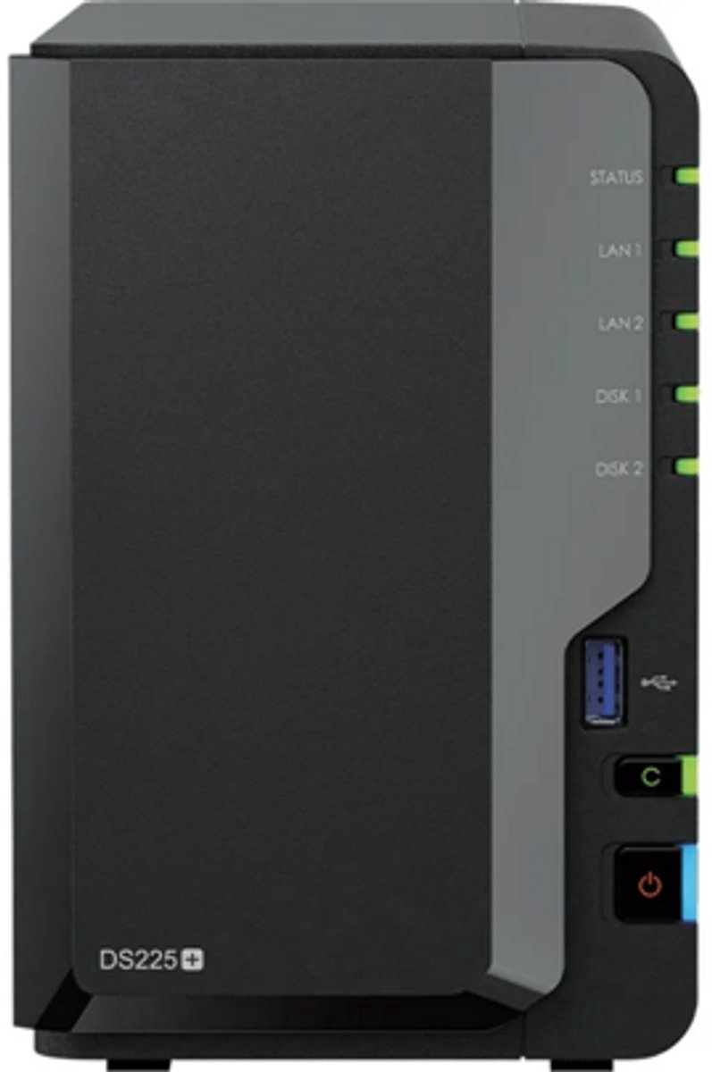 Synology DiskStation DS225+ NAS 2-Bay Intel Celeron J4125, 2GB DDR4 RAM, 0/2 HDD/SSD