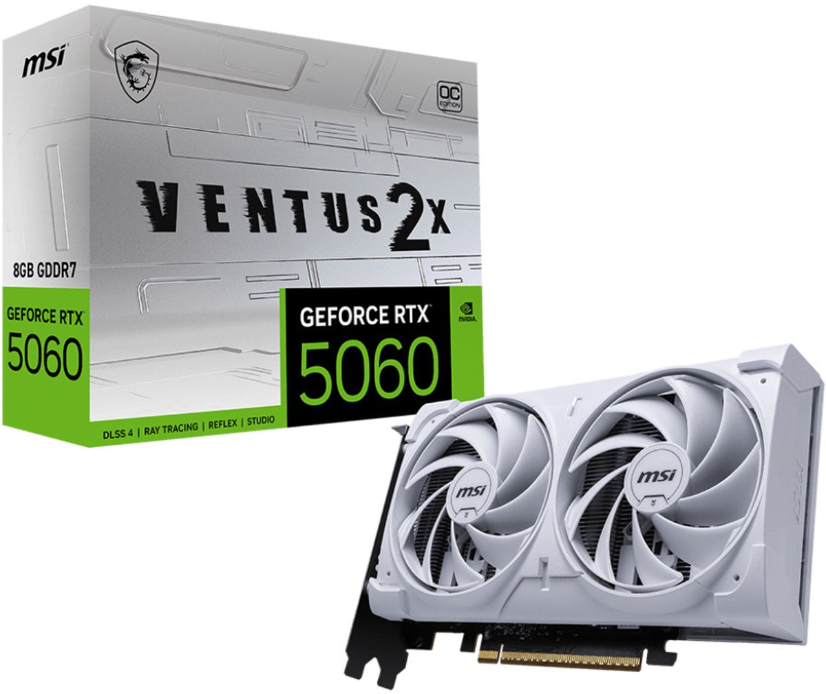 MSI GeForce RTX 5060 8G VENTUS 2X OC WHITE - 8GB GDDR7, HDMI, 3x DP