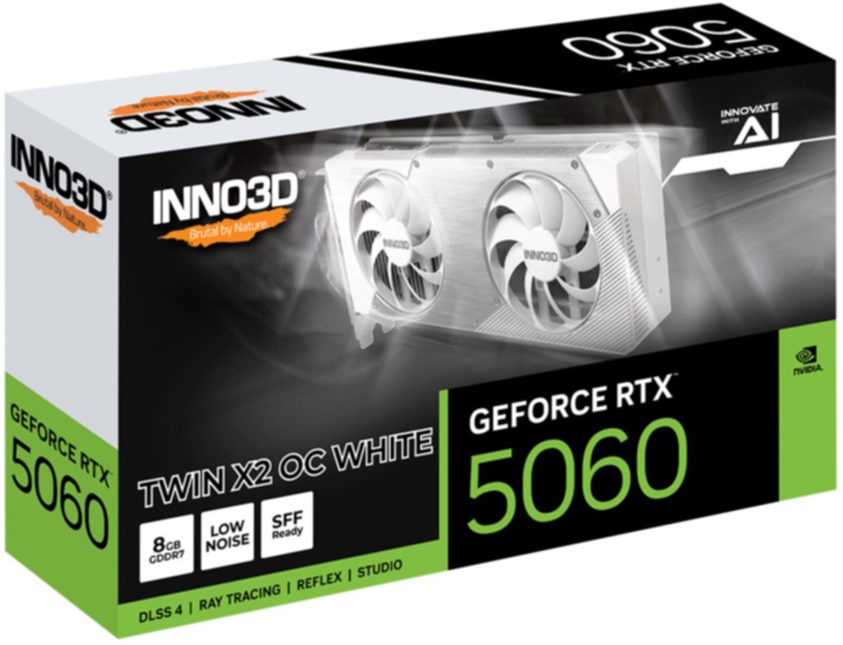Inno3D GeForce RTX 5060 8GB TWIN X2 OC WHITE - 8GB GDDR7, HDMI, 3x DP