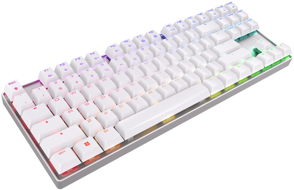 Cherry XTRFY MX 8.2 Kabellose Gaming Tastatur, weiß Tenkeyless, CHERRY Advanced Wireless Technology, RGB Beleuchtung