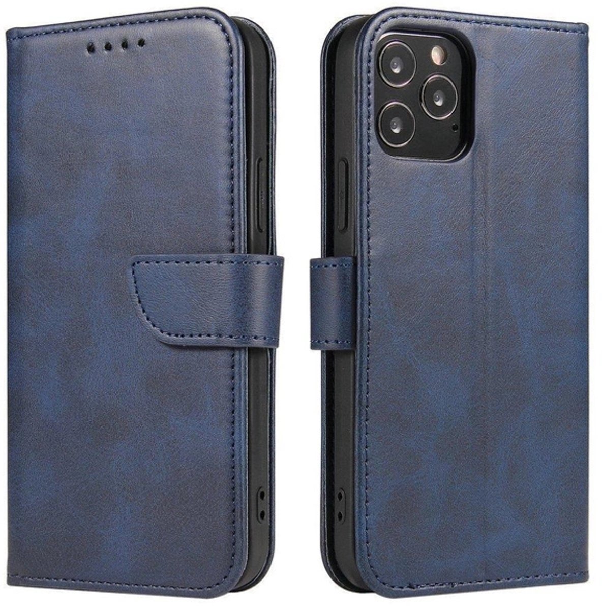 Hurtel Magnet Case Elegant Case Cover with a Flap and Stand Function for Samsung Galaxy A73 Blue