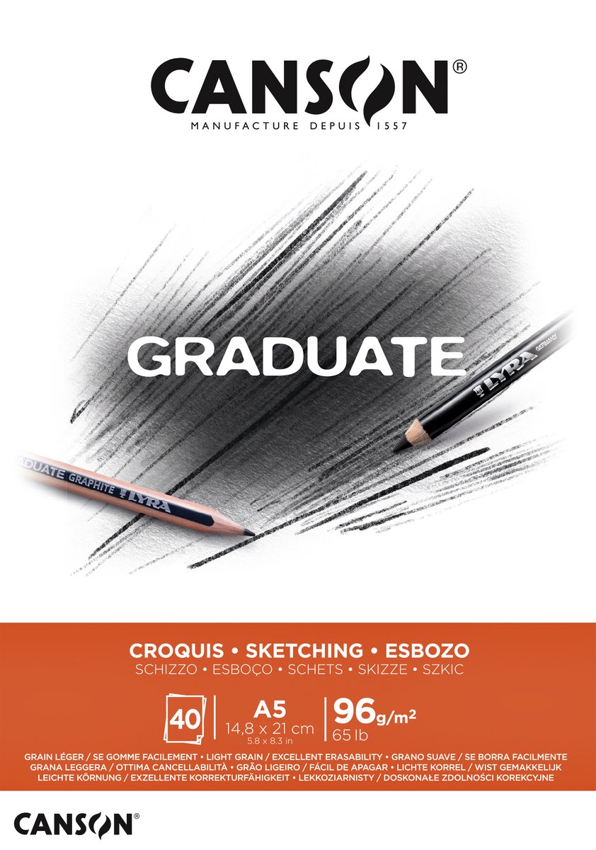 Canson Graduate Sketch Pad A5 96G 40 SH