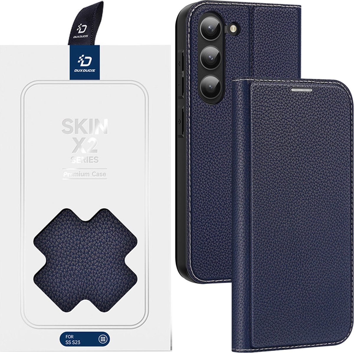 Dux Ducis Skin X2 Case Samsung Galaxy S23+ Flip Cover Wallet Stand Blue