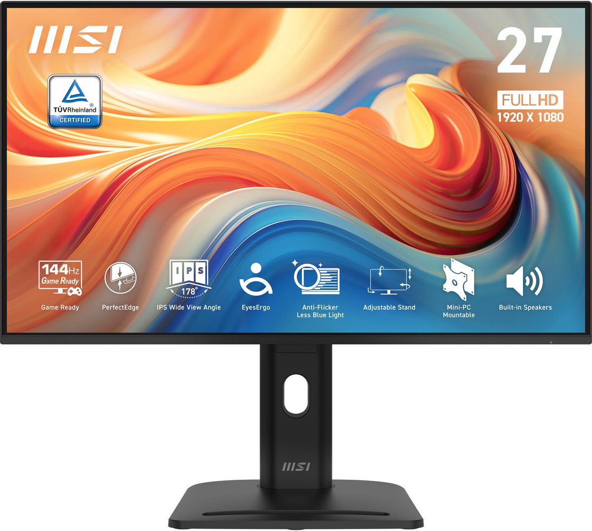 MSI PRO MP275PG E14 Business Monitor - IPS Panel, 144Hz Höhenverstellbar (130mm), EPEAT Silver, Energy Star