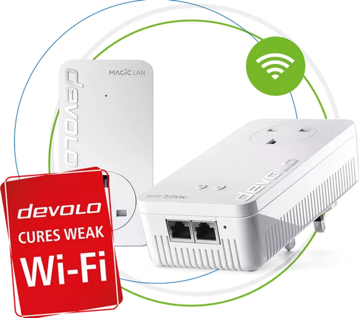 devolo Magic 2 WiFi 6 next Powerline Starter Kit 1x devolo Magic 2 WiFi 6 next Adapter, 1x devolo Magic 2 LAN Adapter
