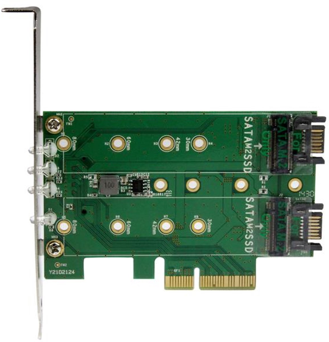 StarTech.com 3PT M.2 SSD Adapter Card - 1x PCIe (NVMe) 2x SATA M.2 PCIe 3.0