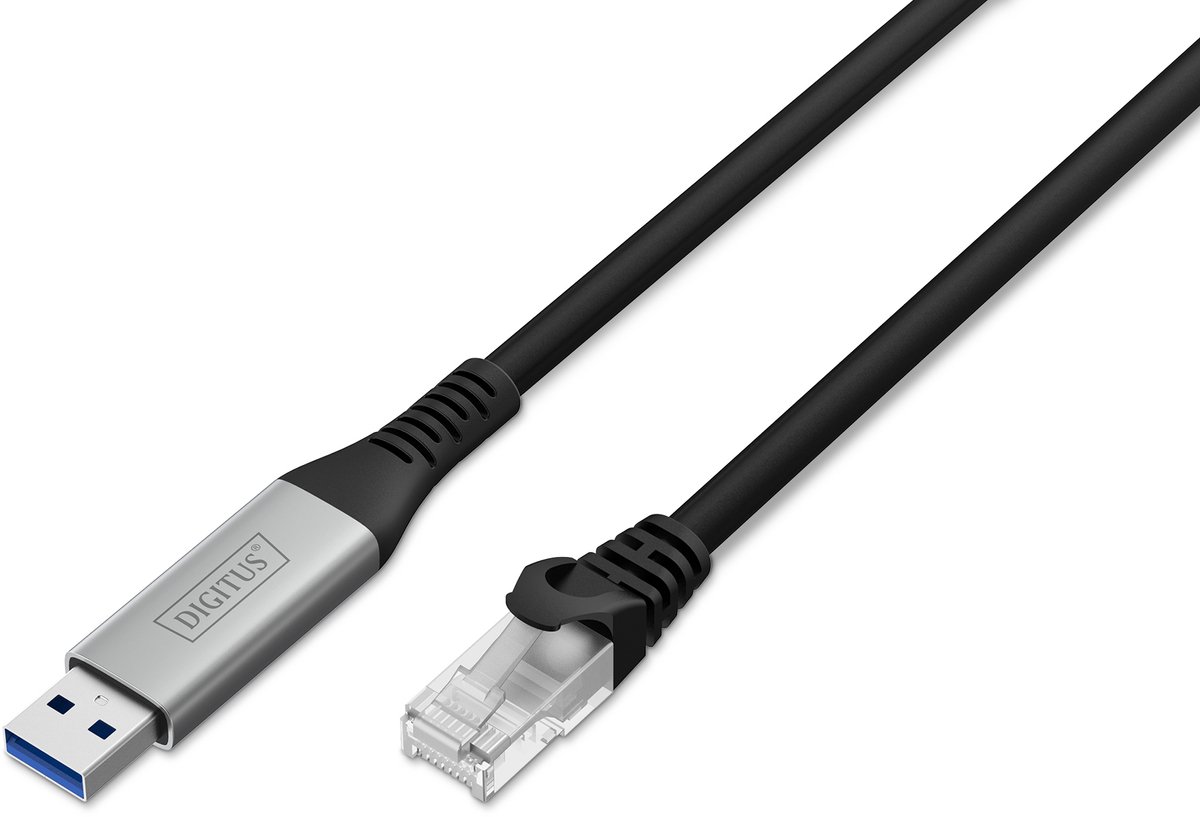 DIGITUS network cable - black - Sort - 2m