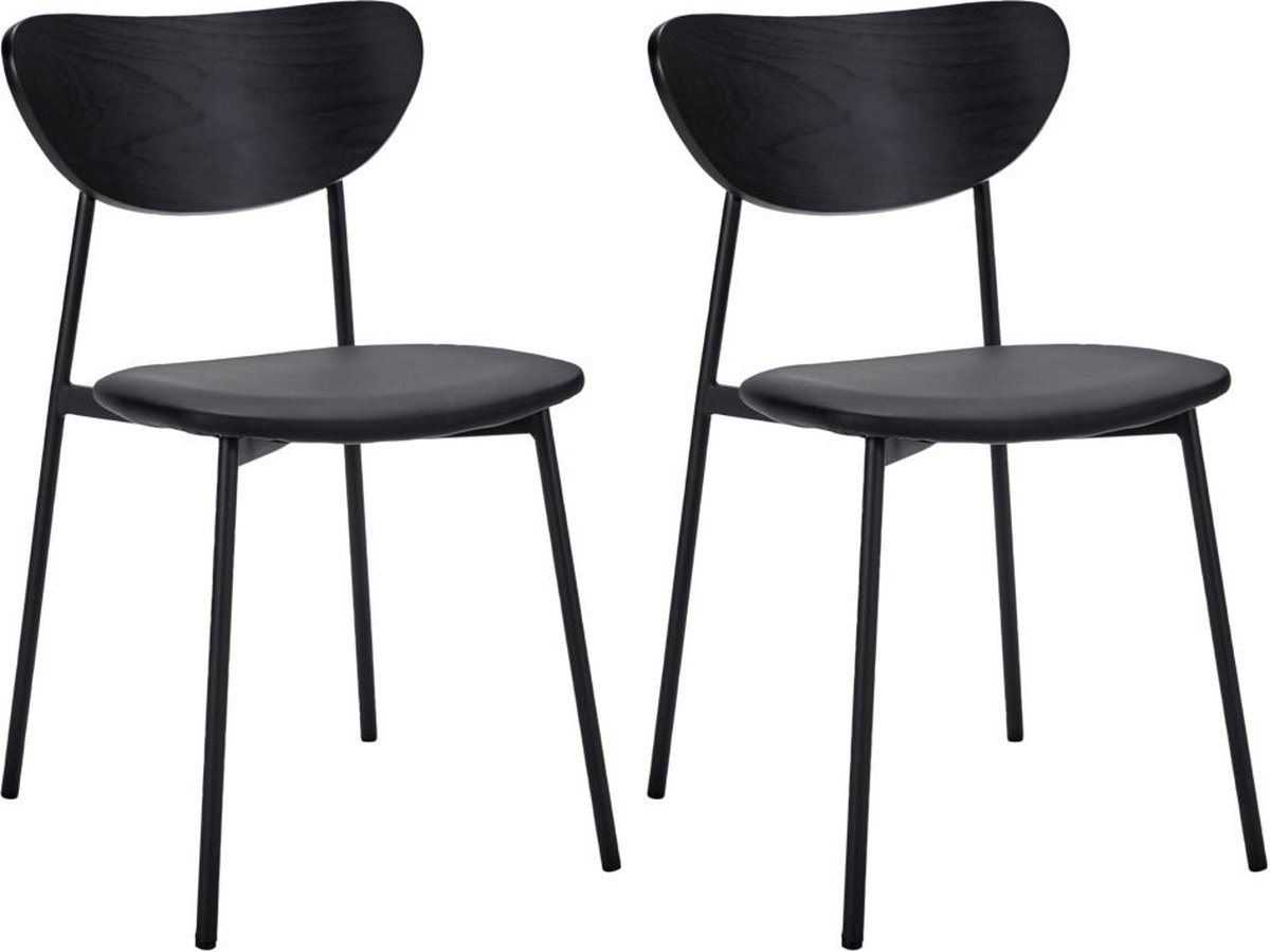 House Doctor Sillas con asiento Must 2-pack Negro