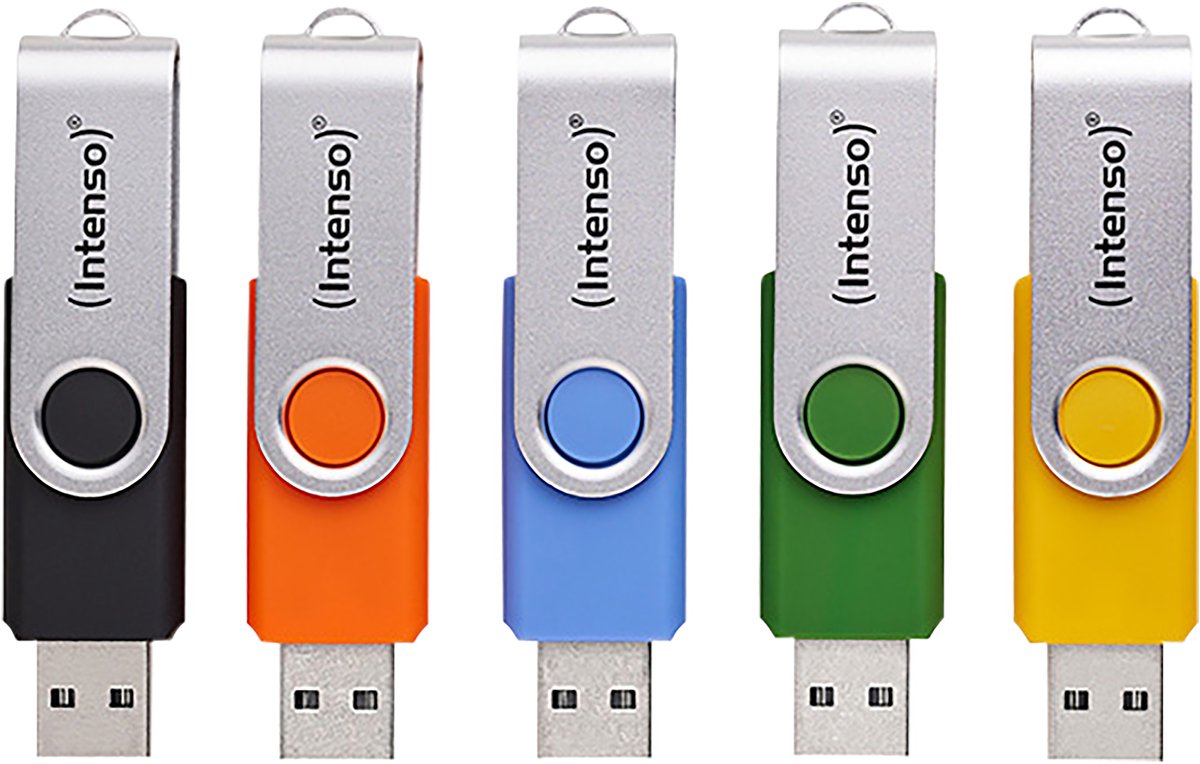 Intenso Office Line Typ-A 32GB USB-Stick 5er Pack Swivel, bis zu 70 MB/s, USB 3.2 Gen 1x1 (5 Gbit/s)