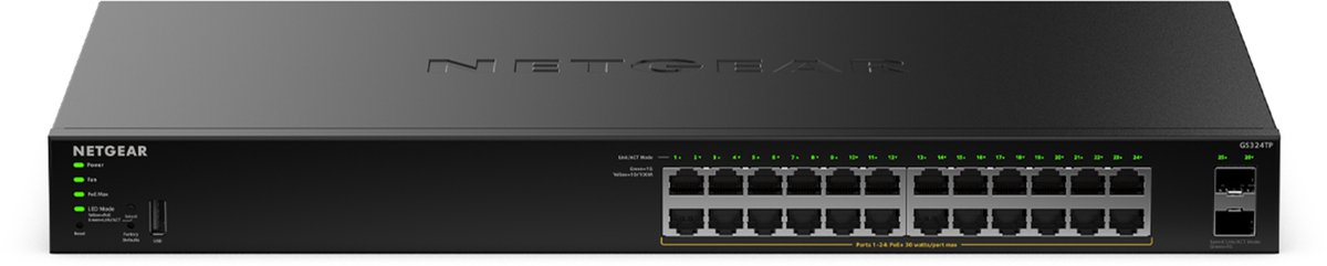 NETGEAR GS324TPv2 Smart Managed Switch 24x Gigabit Ethernet (PoE+, max. 190W), 2x 1 Gbit/s SFP