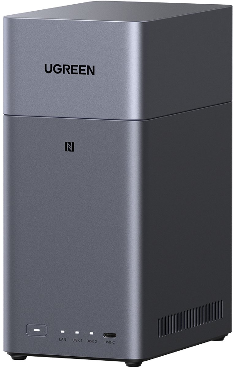 UGREEN NASync DH2300 2-Bay NAS 0/2, 1x GbE, 1x USB-C, 2x USB-A, 4GB RAM