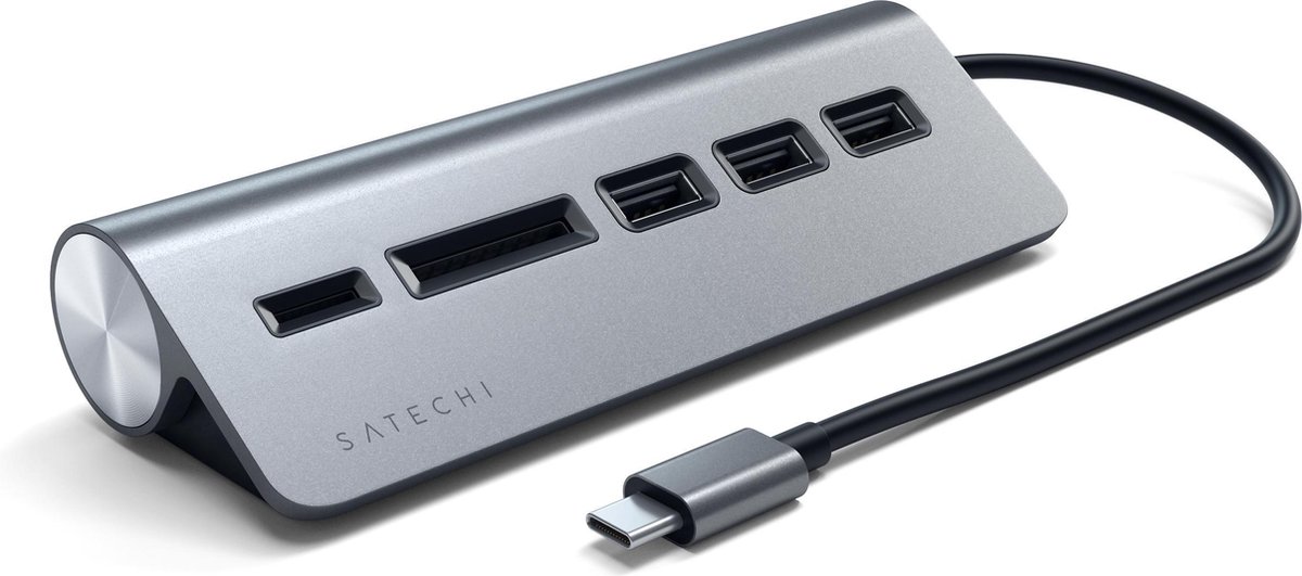 Satechi Type-C Aluminium USB Hub & Card Reader space gray
