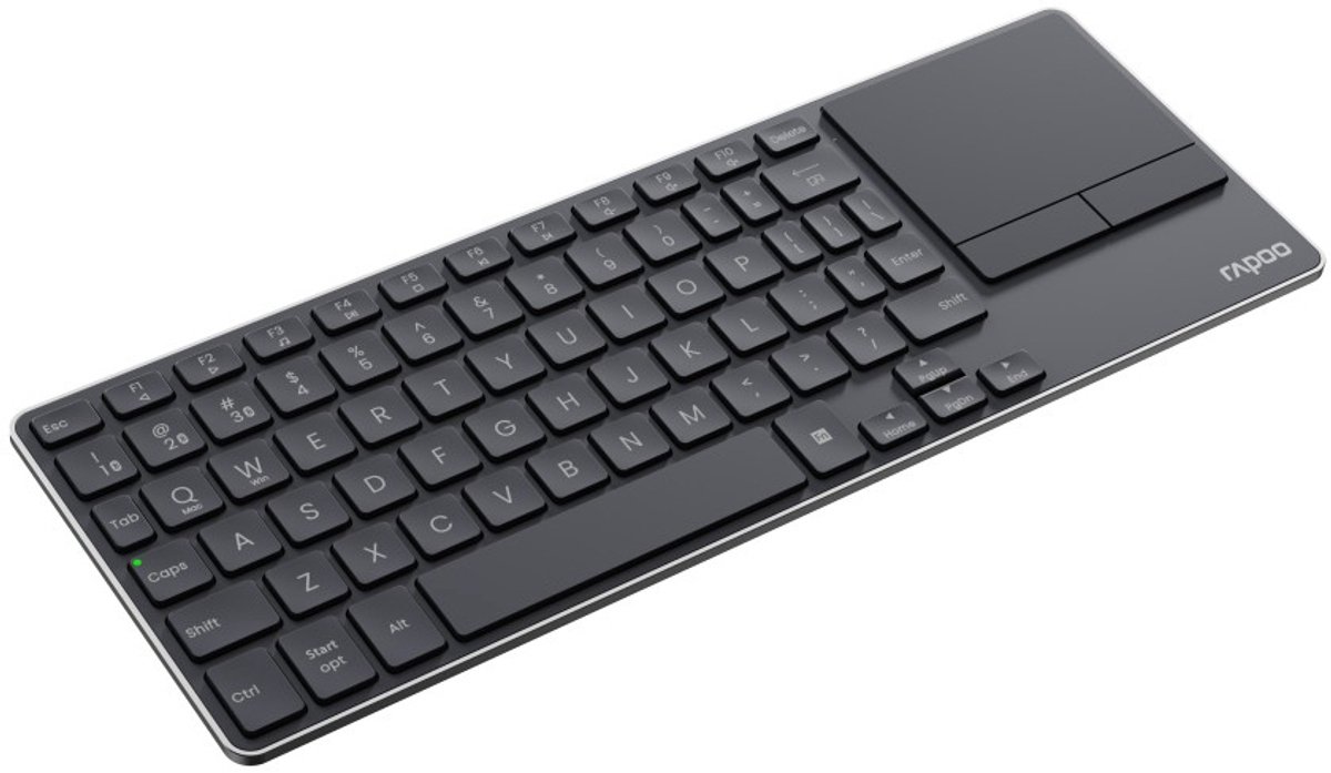 Rapoo E2810M Kabellose Ultraflache Multimedia Tastatur mit Touchpad, QWERTZ, Schwarz