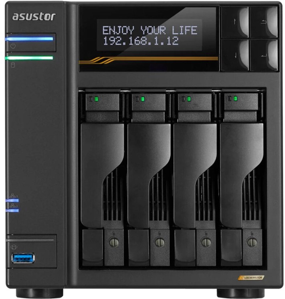 Asustor Lockerstor 4 Gen3 NAS 4-Bay AMD Ryzen V3C14 CPU, 16GB ECC DDR5 RAM, 0/4 HDD/SSD