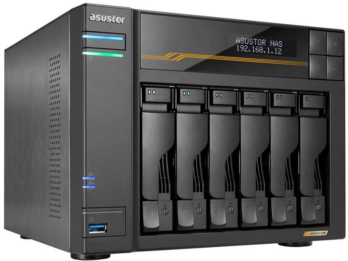 Asustor Lockerstor 6 Gen3 NAS 6-Bay AMD Ryzen V3C14 CPU, 16GB ECC DDR5 RAM, 0/6 HDD/SSD
