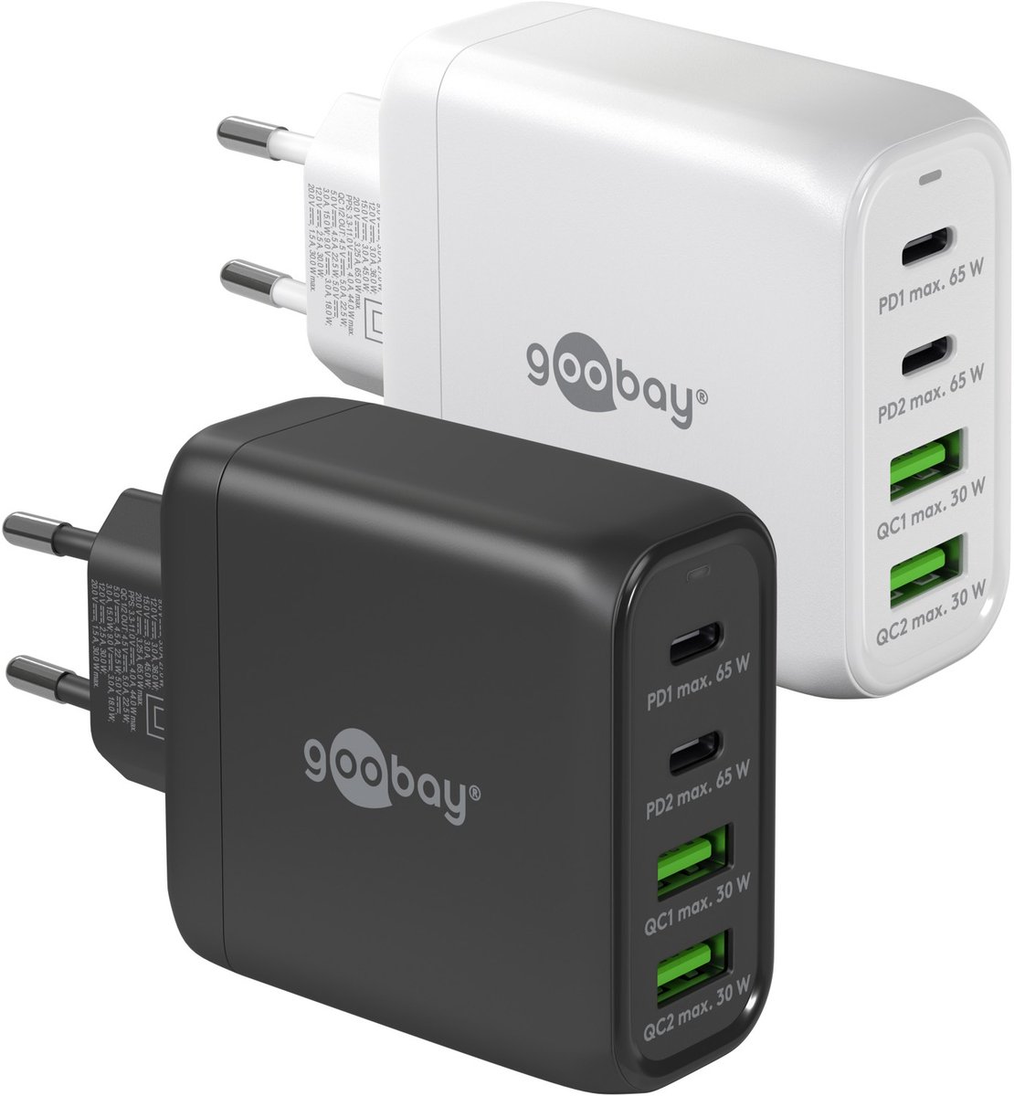 Goobay USB-C™ PD GaN Multiport-Schnellladegerät (68 W) weiß