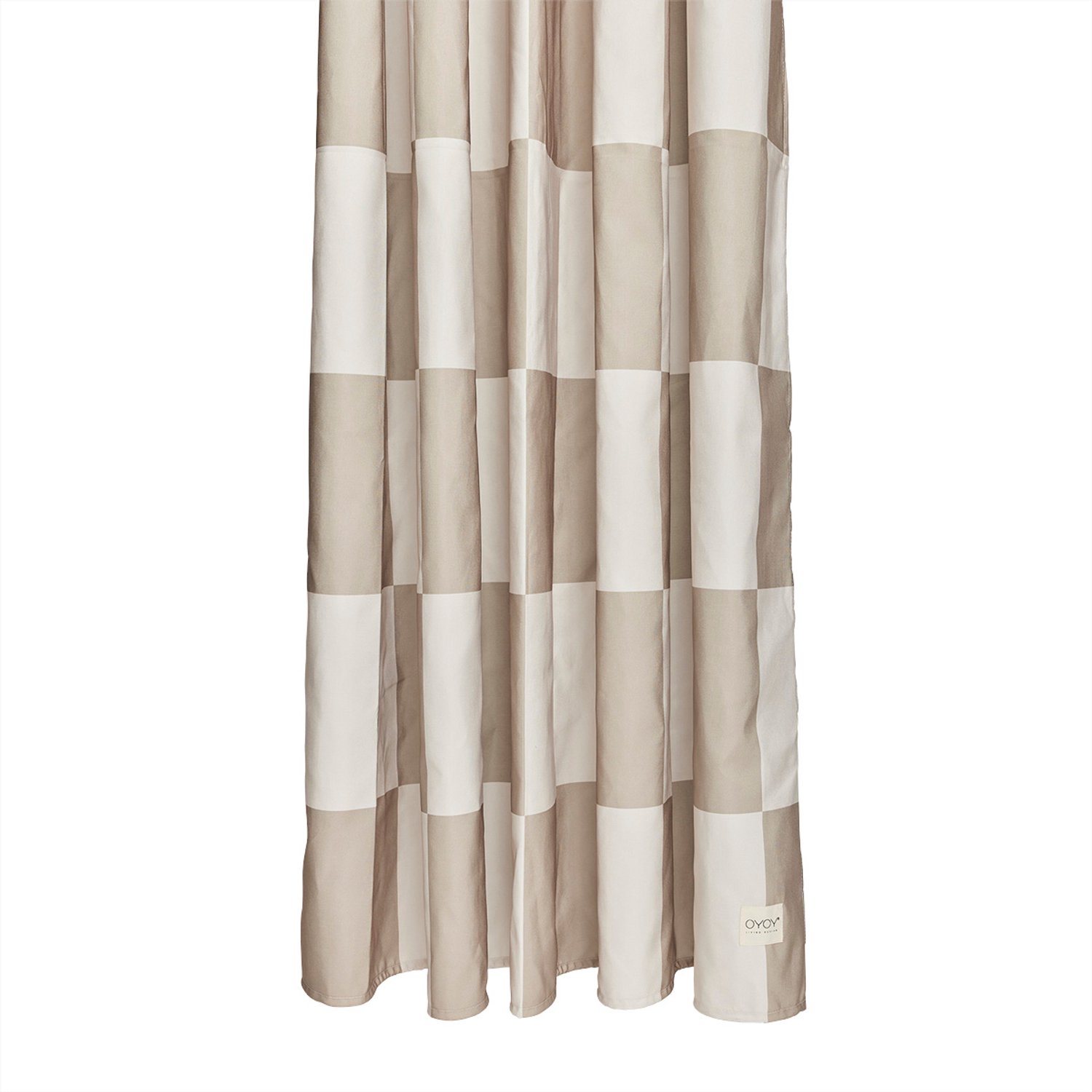 OYOY Cortina de ducha Chess 180x180 cm Clay-offwhite