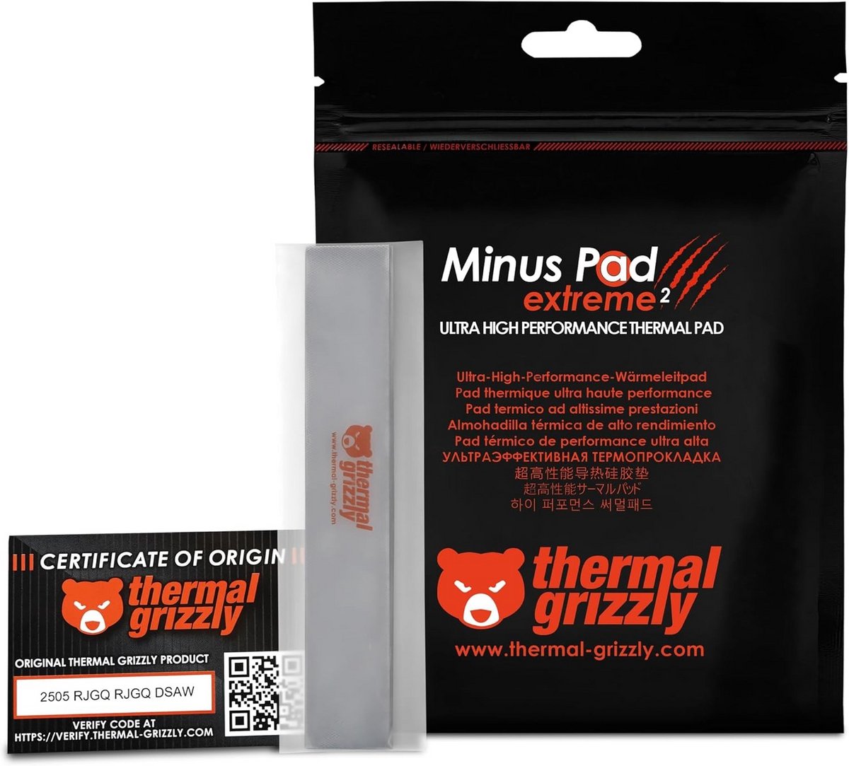 Thermal Grizzly Minus Pad Extreme V2 (120 x 20 x 3,0 mm) 2-Pack | Wärmeleitpad