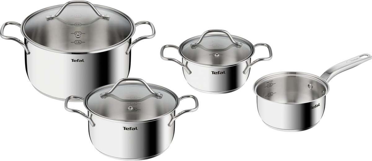Tefal Batería de cocina Intuition, set de 7 piezas Acero inoxidable
