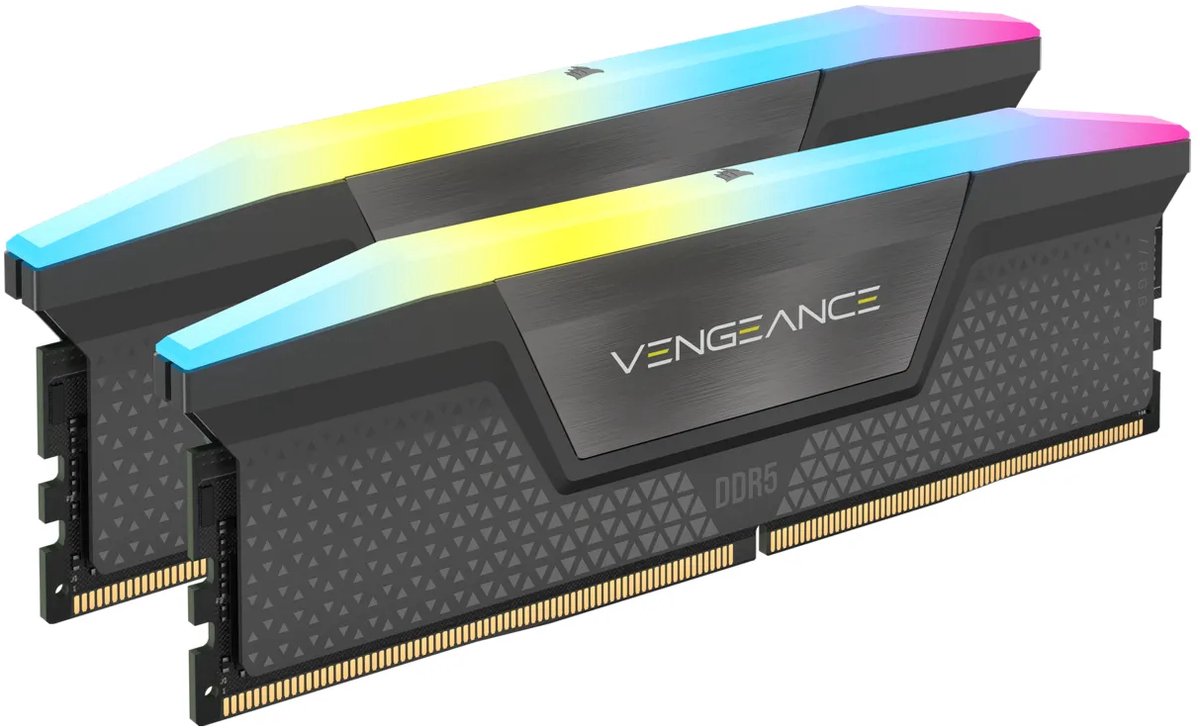 Corsair Vengeance RGB Grau 16GB Kit (2x8GB) DDR5-6000 CL36 EXPO DIMM Arbeitsspeicher