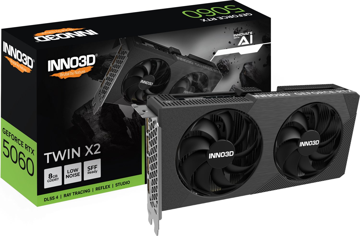 INNO3D GeForce RTX 5060 Ti TWIN X2 V2 Grafikkarte - 8GB GDDR7, HDMI, 3x DP