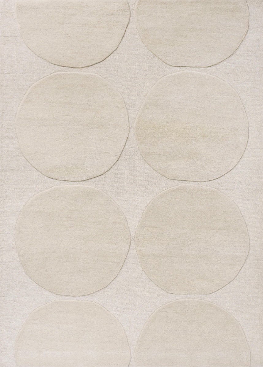 Marimekko Tappeto in lana Isot Kivet Bianco Naturale, 140x200 cm