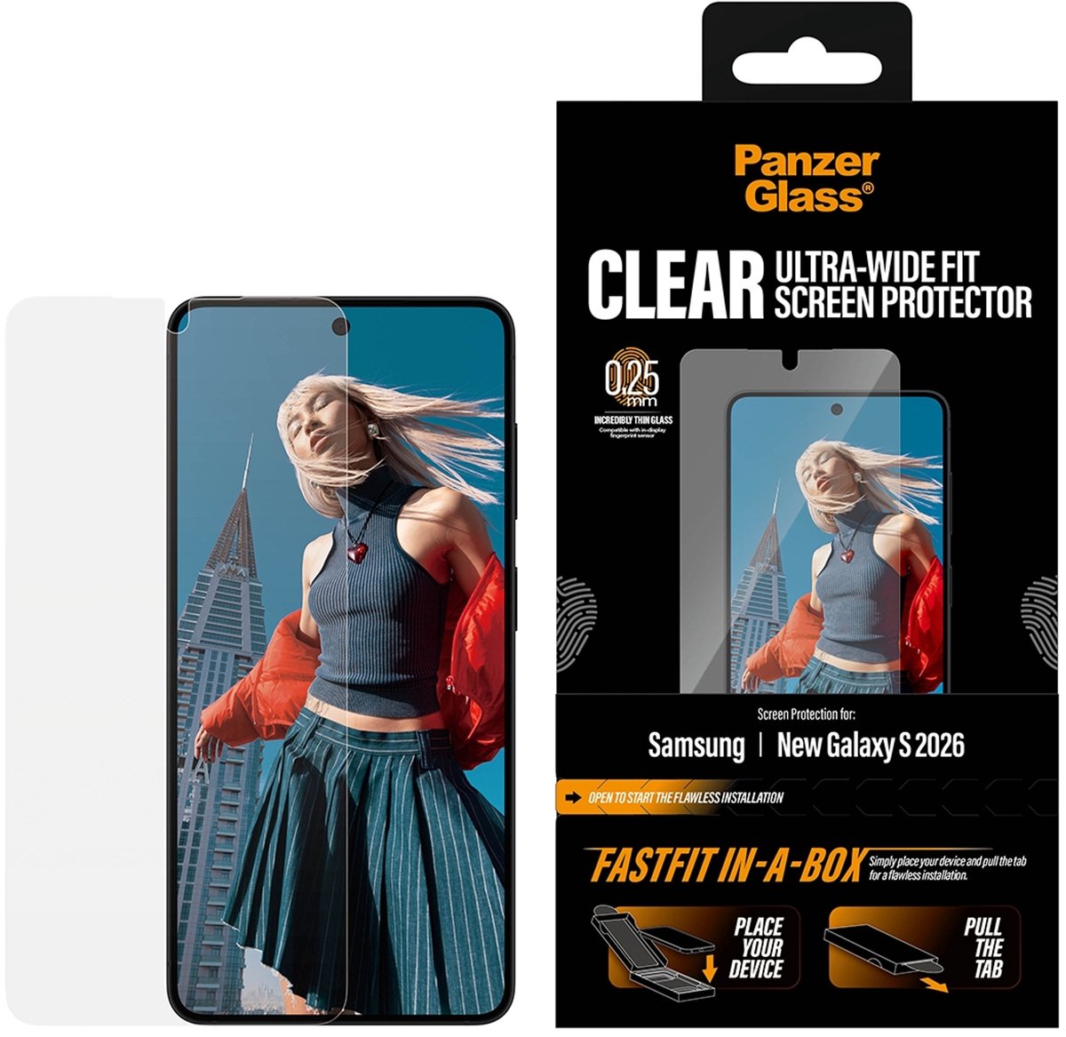 PanzerGlass Screen Protector Samsung Galaxy S26 | Ultra-Wide Fit w. FASTFIT IN-A-BOX