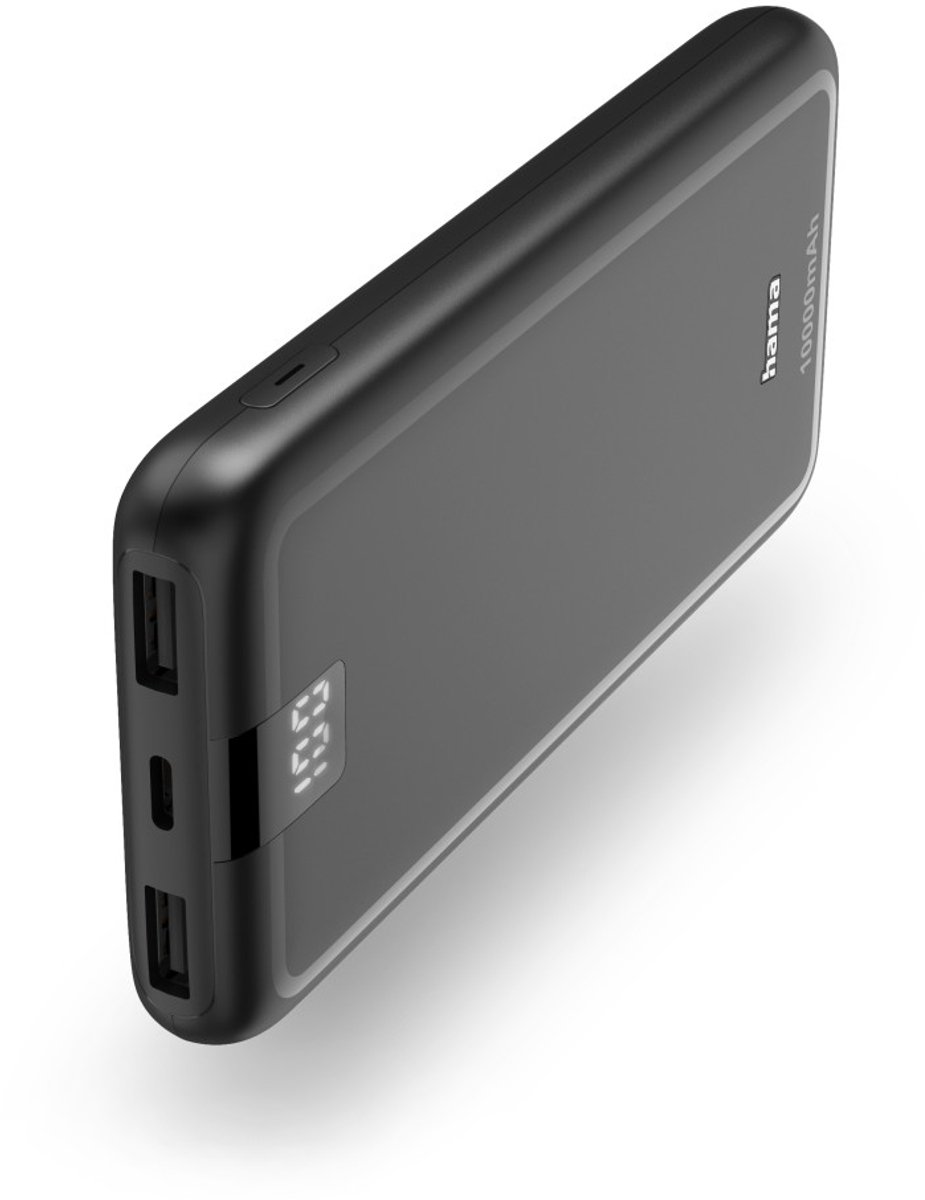 Hama Performance 10 Power Pack 10000 mAh 3 Outputs: USB-C 2x USB-A Anthracite - 10000 mAh