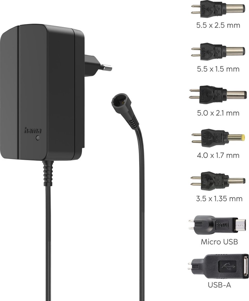Hama Universal Switching Power Supply 2250mA 27W 12V 7 Adapters
