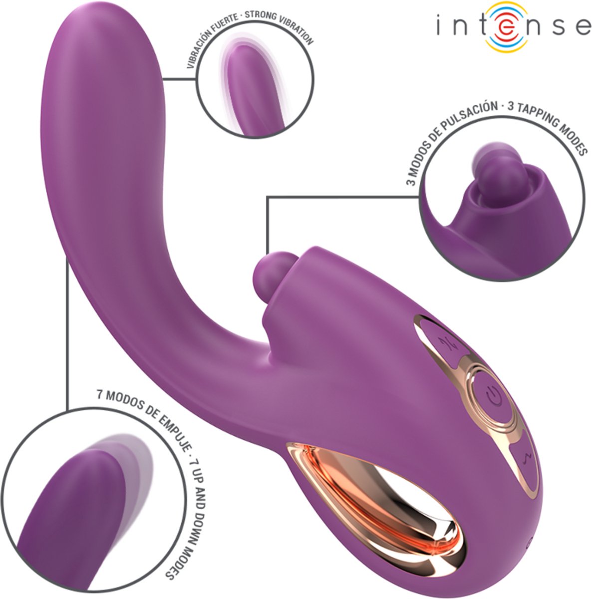 Intense Lali Multifunction G Spot Vibrator Tapping & Thrust & Vibration Purple