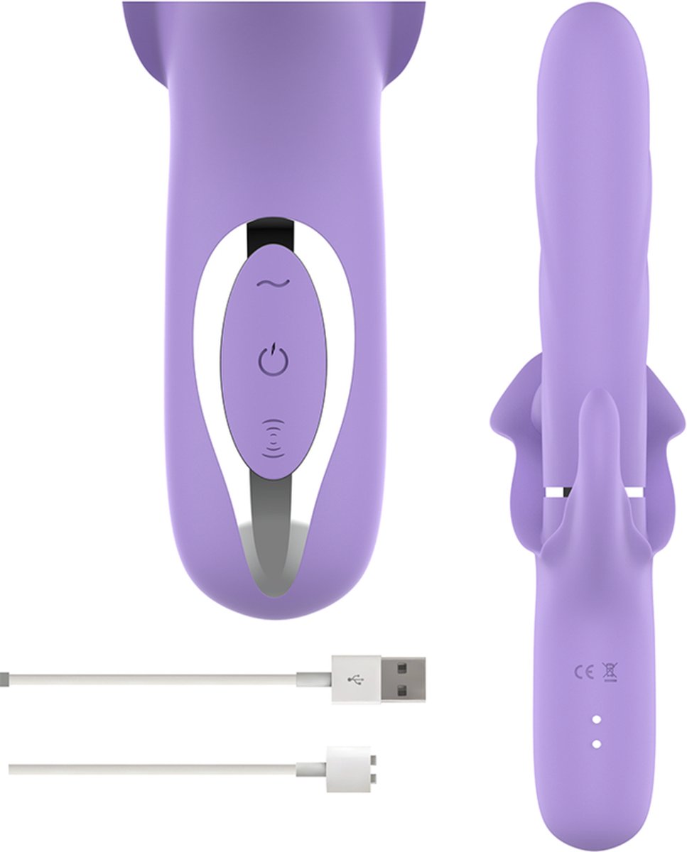 Intense Billie Multifunctional Rechargeable Suction Vibrator With Purple Push Button