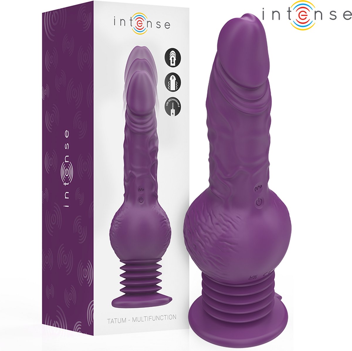 Intense Tatum Multifunction Vibrator With Up And Down Vibration 24 Cm Purple