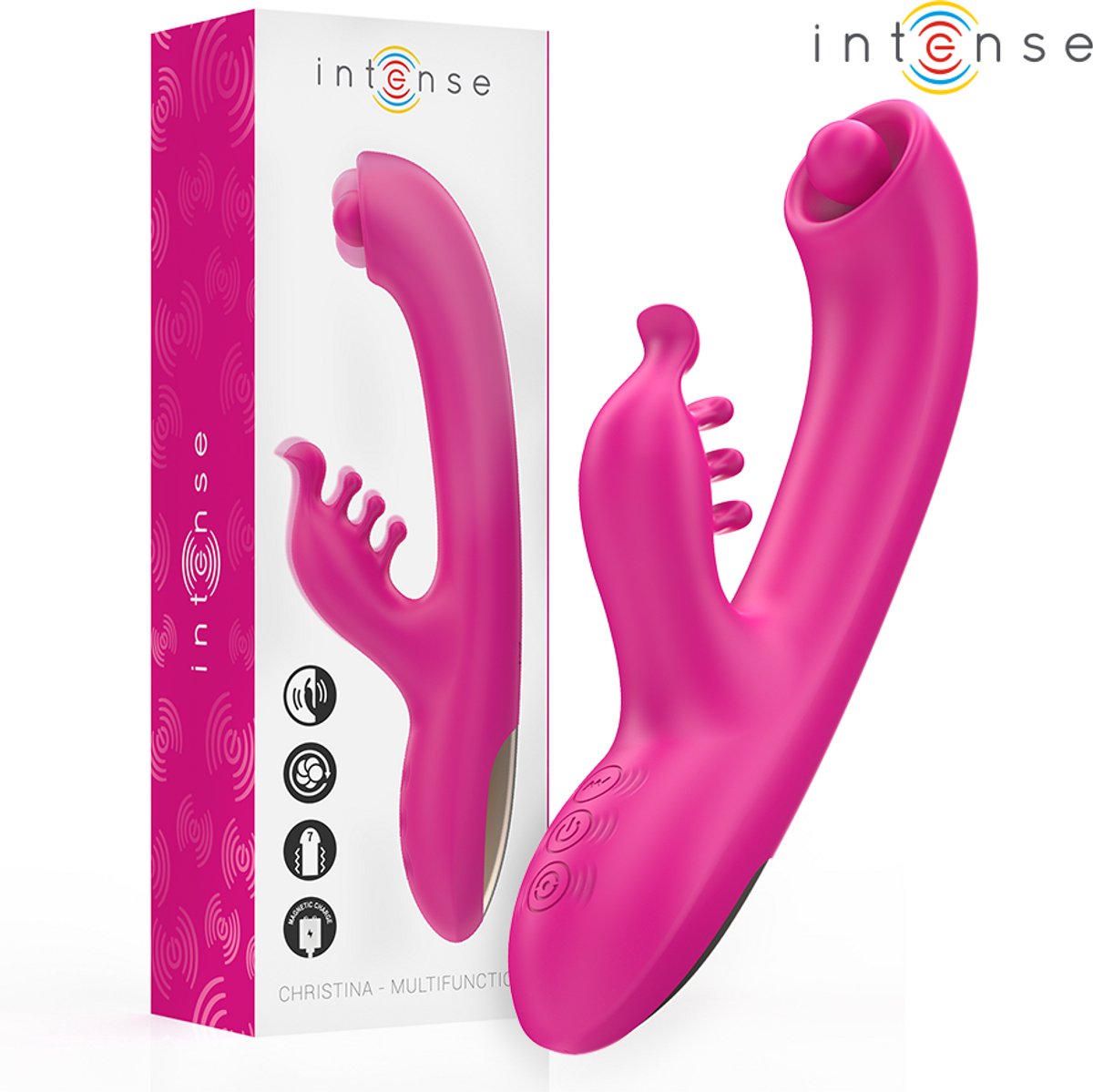 Intense Christina Multifunction Rabbit Vibrator 22.5 Cm Pink
