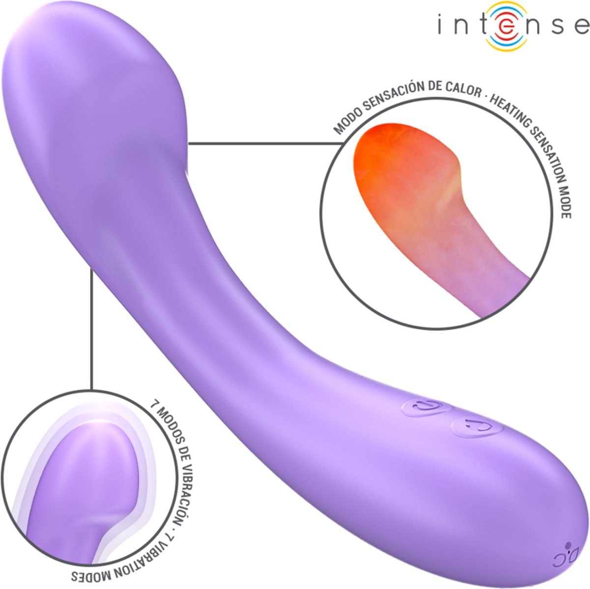 Intense Becky Vibrator 19 Cm Heatable 7 Vibrations Purple