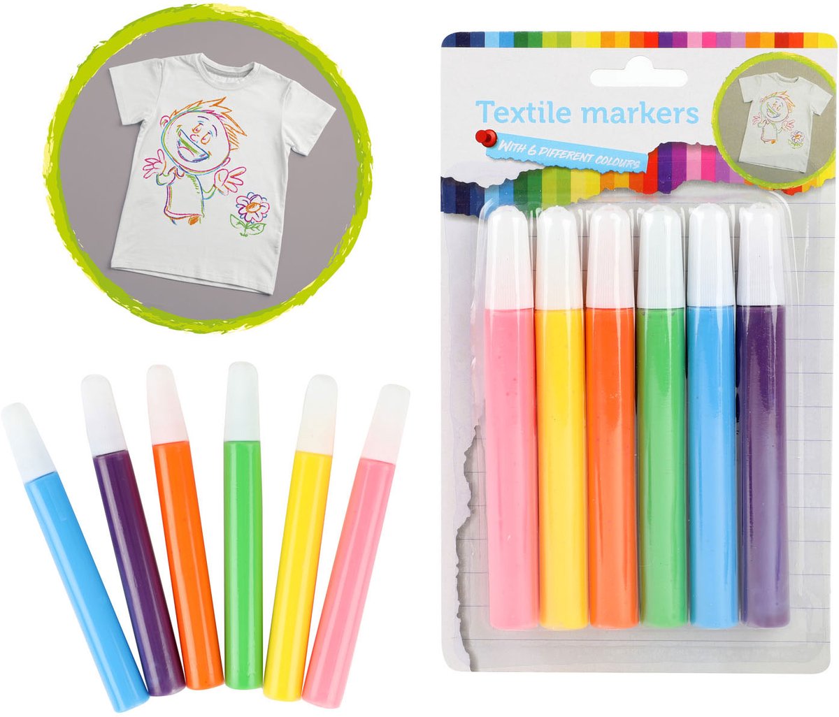 Toi-Toys Textile markers Tropical 6 pcs.