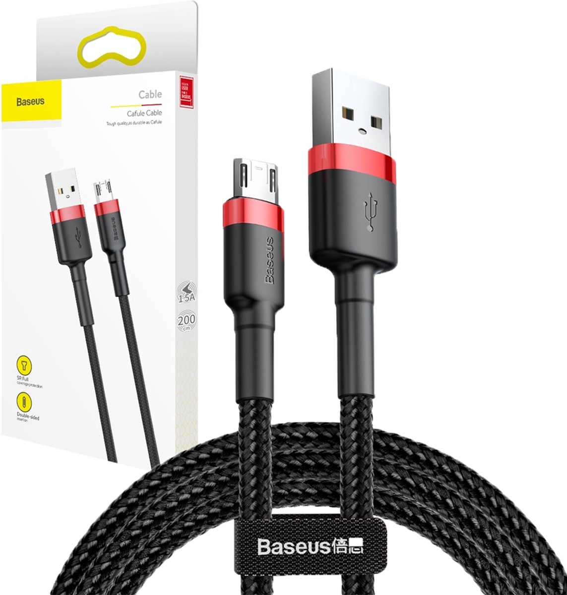 Baseus Cafule Micro USB cable 1.5A 2m (Red+Black)