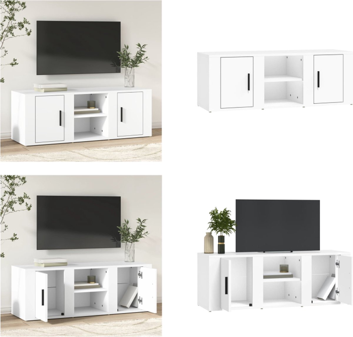 Vidaxl TV-Schrank, Weiß, 100 x 31,5 x 35 cm, Holzwerkstoff