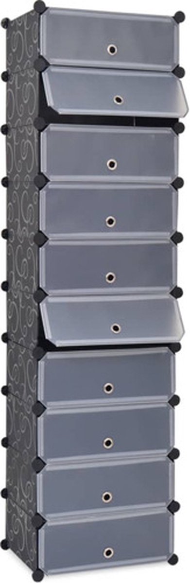 vidaXL Schuh-Organizer Zusammenklappbar mit 10 Fächern Schwarz