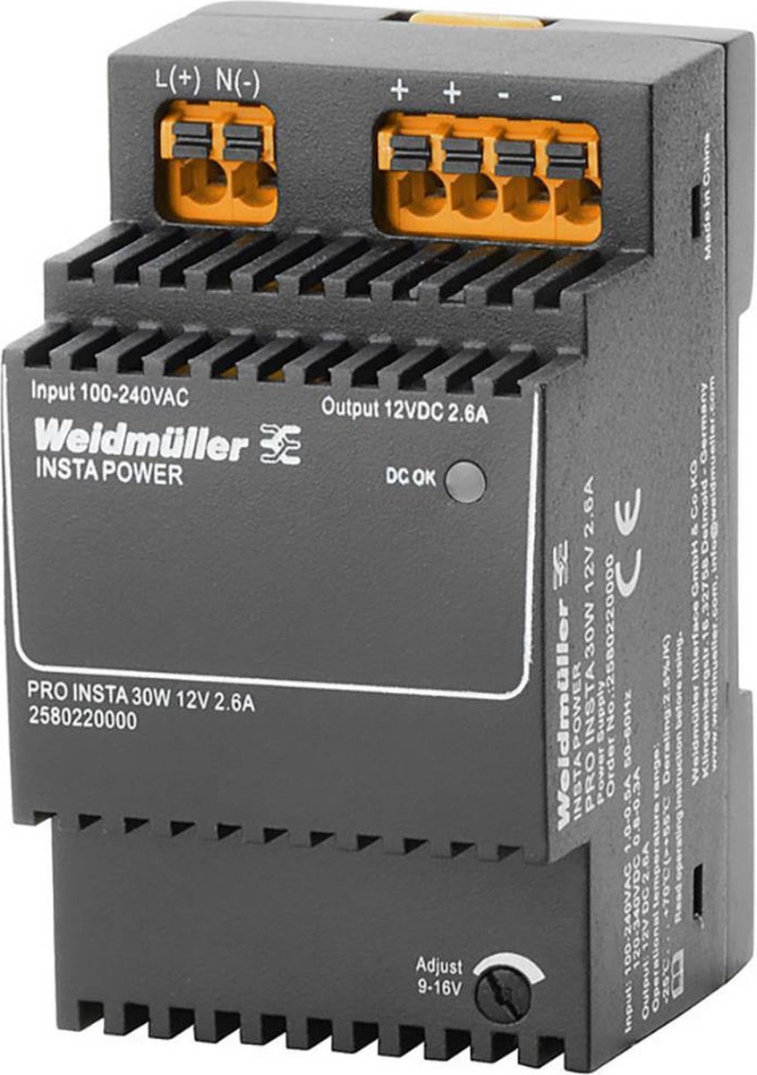 Weidmüller 2580220000 Alimentatore switching 12 V/DC 2.6 A 30 W Contenuto 1 pz.